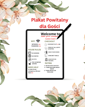 Plakat Powitalny Airbnb nr. 2 – Edytowalny w Canvie