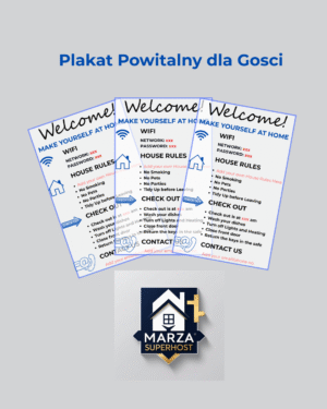 Plakat Powitalny Airbnb nr. 1 – Edytowalny w Canvie